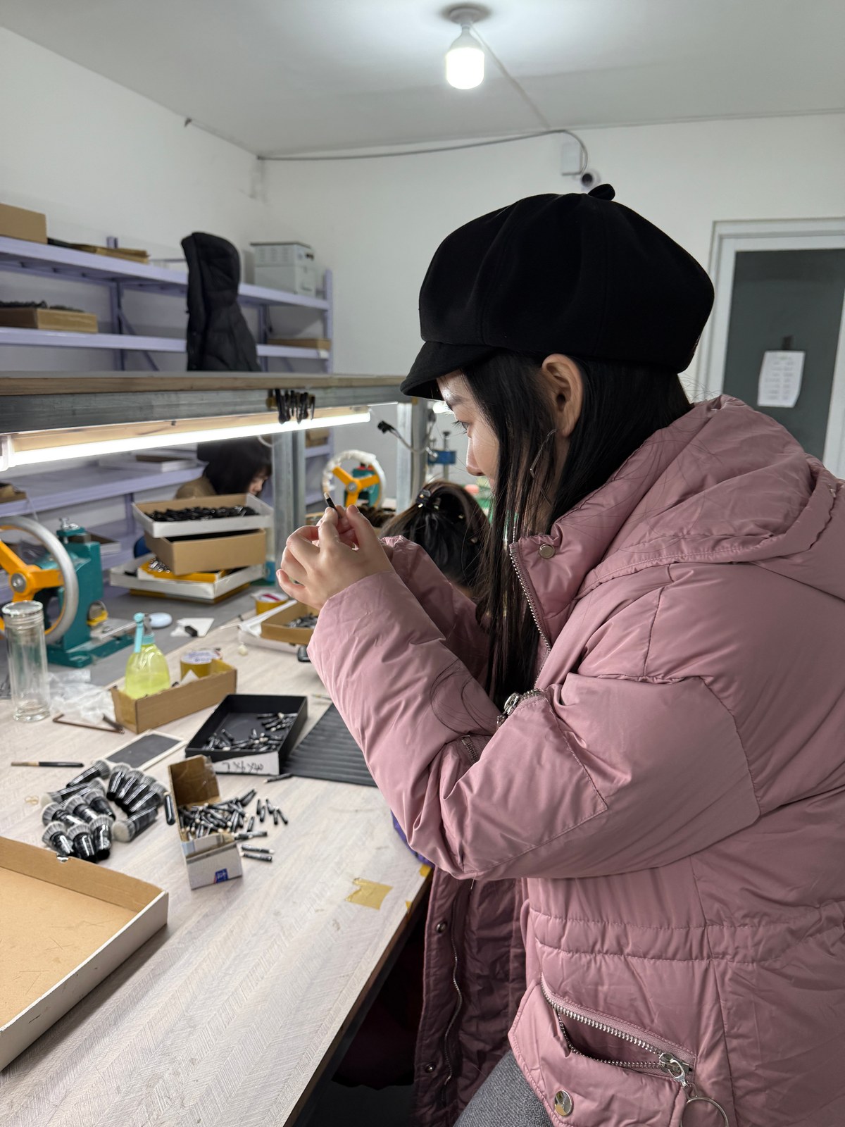 Vivien checking ferrule details